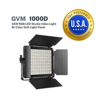 GVM 1000D 45W RGB LED Studio Video Light Bi-Color Soft Light Panel