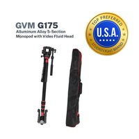 GVM G175 Alluminum Alloy 5-Section Monopod with Video Fluid Head