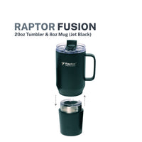 Raptor Drinkware Fusion 28 oz, 2-in-1 Double-Wall Vacuum Insulated Tumbler Jet Black