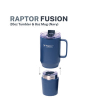 Raptor Drinkware Fusion 28 oz, 2-in-1 Double-Wall Vacuum Insulated Tumbler Navy