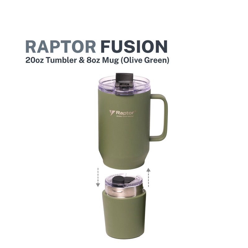 Raptor Drinkware Fusion 28 oz, 2-in-1 Double-Wall Vacuum Insulated Tumbler