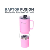 Raptor Drinkware Fusion 28 oz, 2-in-1 Double-Wall Vacuum Insulated Tumbler Pink Punch