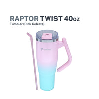 Raptor Drinkware Twist Tumbler 40 oz Pink Celeste