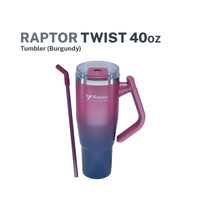 Raptor Drinkware Twist Tumbler 40 oz Burgundy