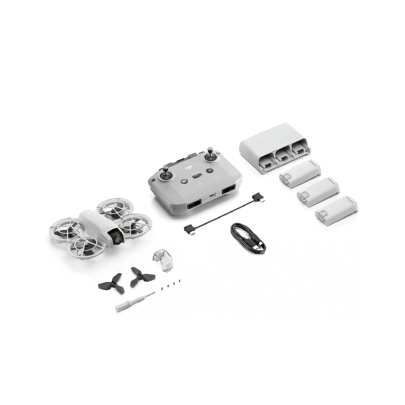 DJI Neo Drone, batteries, remote