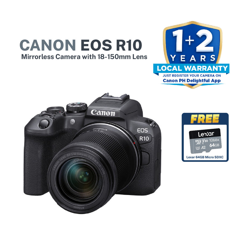 Canon EOS R10 Mirrorless Camera with 18-150mm Lens With FREE Lexar 64gb SDXC