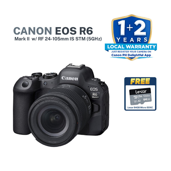 Canon EOS R6 Mark II RF24-105mm IS STM (5GHz) With FREE Lexar 64gb SDXC