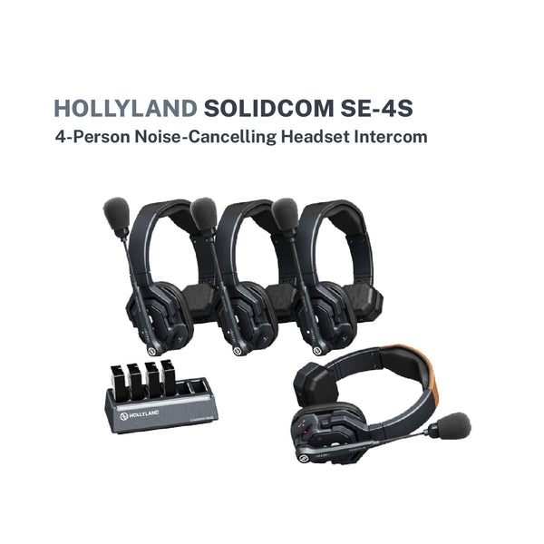 Hollyland Solidcom SE-4S 4-Person Full-Duplex Single-Ear Noise-Canceling Headset Intercom