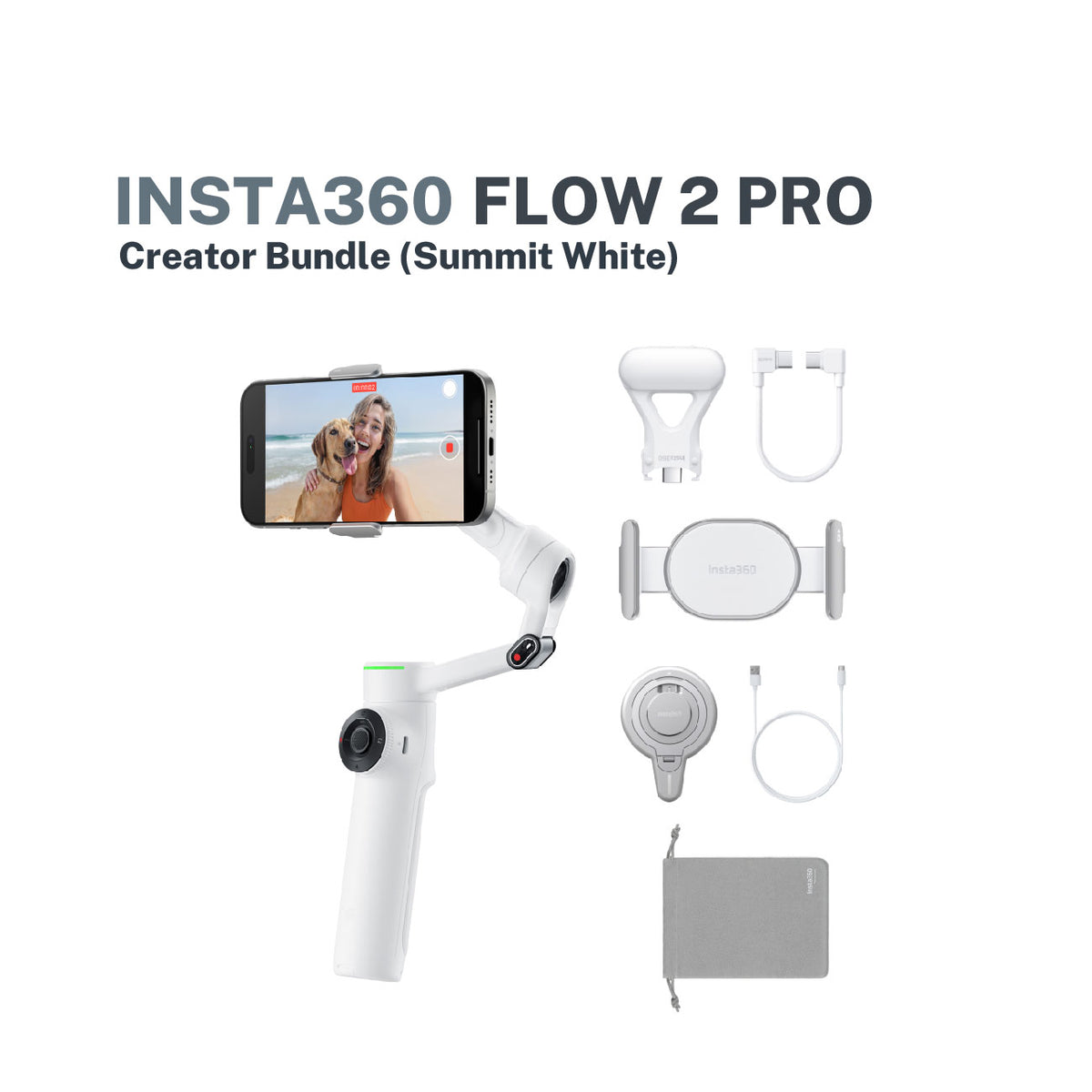 Insta360 Flow 2 pro コンパクトジンバルスタビライザー グレー