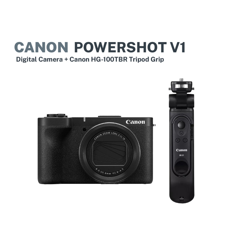Canon PowerShot V1 Digital Camera + Canon HG-100TBR Tripod Grip