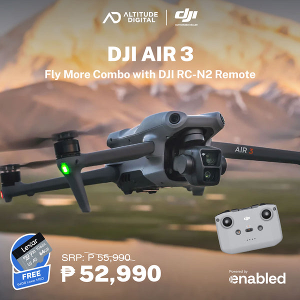 DJI Air 3 Fly More Combo with DJI RC-N2 with Free Lexar 64gb SDXC Card