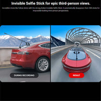 A car with an Insta360 Suction Cup Mount attached, capturing stable driving footage