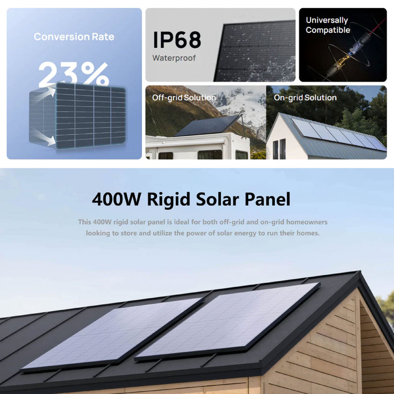 EcoFlow 400W Rigid Solar Panel (2 Pieces)