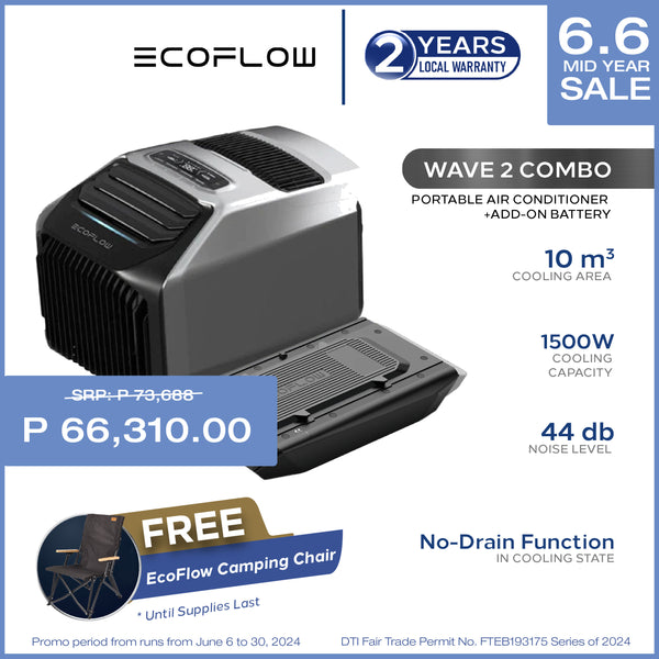 EcoFlow Wave 2 Combo (Include Add-on Battery) w/ Free Outdoor Camping Chair