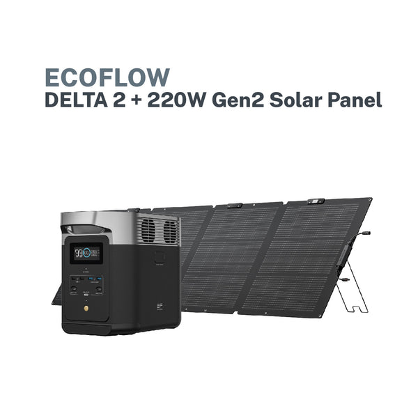 EcoFlow DELTA 2 + 220W Portable Solar Panel (Single Face)