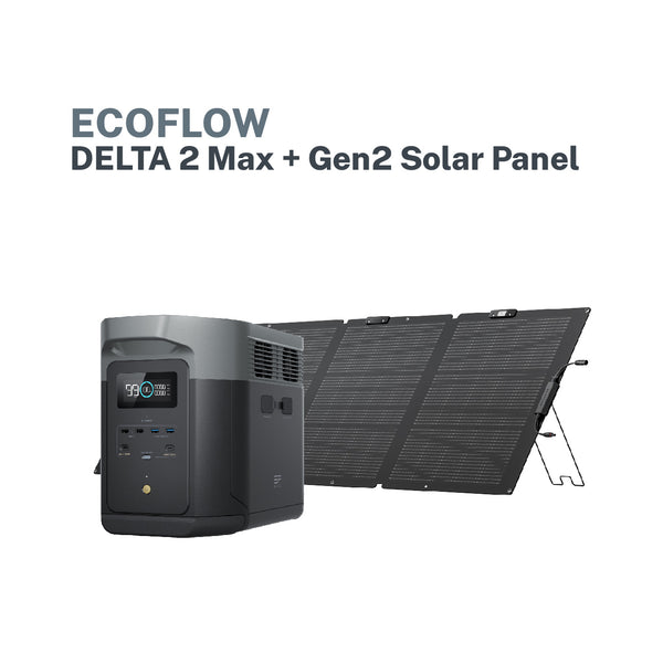 EcoFlow DELTA 2 Max  + 220W Solar Panel (Single-Face)