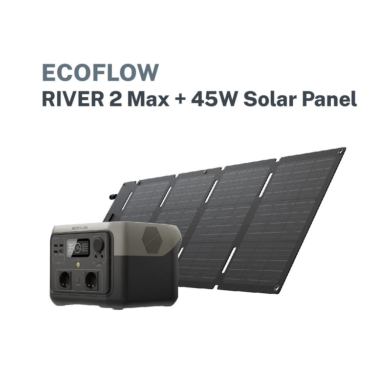 EcoFlow River 2 Max Power Station + 45W Solar Panel Bundle