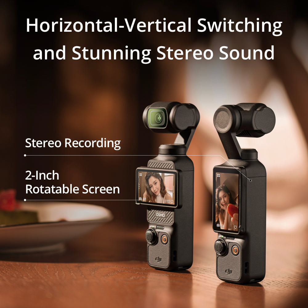 DJI Osmo Pocket 3 featuring horizontal-vertical switching and stunning stereo sound