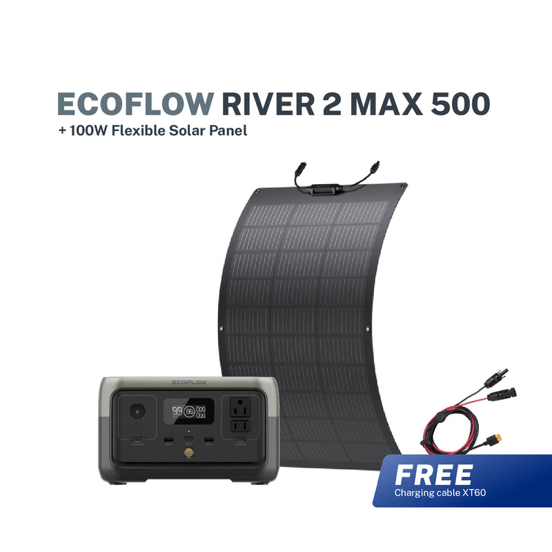 EcoFlow RIVER 2 Max 500 Portable Power Station (w/ Solar Panel Bundle Available)