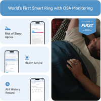 RingConn Gen 2 Smart Ring in Royal Gold with OSA monitoring features and smartphone app interface