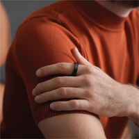 Person wearing RingConn Gen 2 Smart Ring in Matte Black