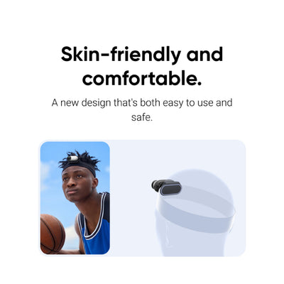Man playing basketball with the Insta360 Camera attached to his headband with the easy clip