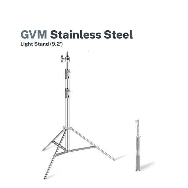 GVM Stainless Steel Light Stand (9.2')