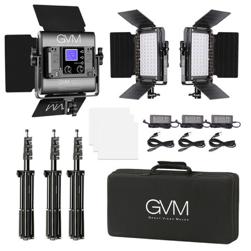 GVM 800D-RGB-II LED Studio 2-Video Light Kit