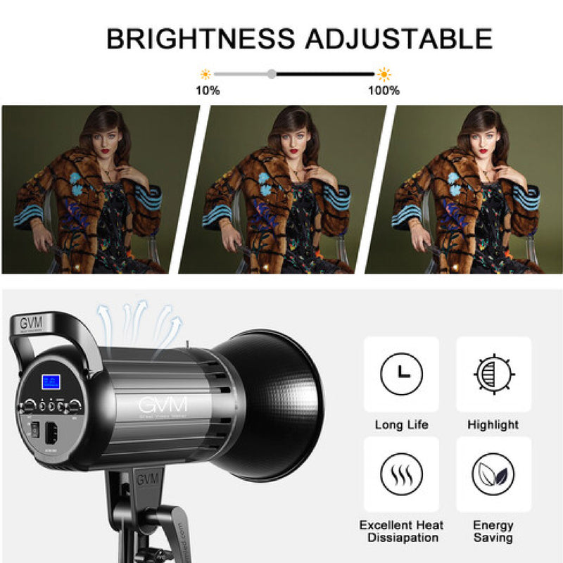 GVM G100W Bi-Color LED Video Light Kit with Lantern Softbox
