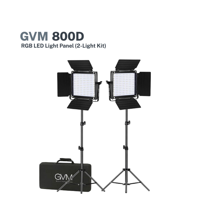 GVM 800D-RGB-II LED Studio 2-Video Light Kit