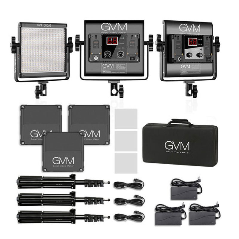GVM 560AS Bi-Color LED Light Panel (3-Light Kit)