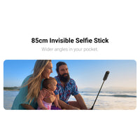 Family taking a selfie using the Insta360 Invisible Selfie Stick