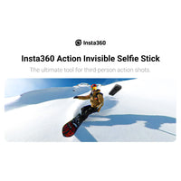 Man snowboarding using the Insta360 Action Invisible Selfie Stick