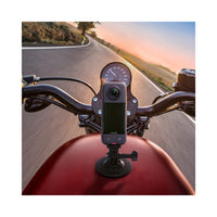 Insta360 Camera mounted on bike using the flexible adhesive mount