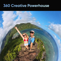 Couple taking a 360 photo using the Insta360 X3