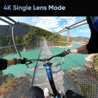 Biker Using the Insta360 X3's 4k Single Lens Mode