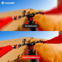 Insta360 One RS Twin Edition mounted on a dirt bike