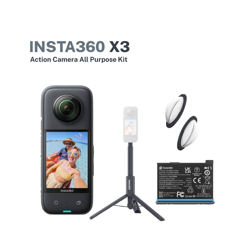 Insta360 X3 Waterproof 360° Action Camera with 5.7K Active HDR Video and Flowstate Stabilization