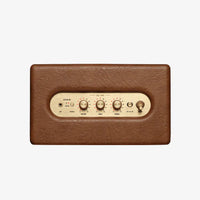 Top Controls on the Marshall Acton III Bluetooth Speaker System Brown