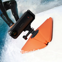 Insta360 Floating Surfboard Mount attached firmly to surfboards while keeping the camera afloat
