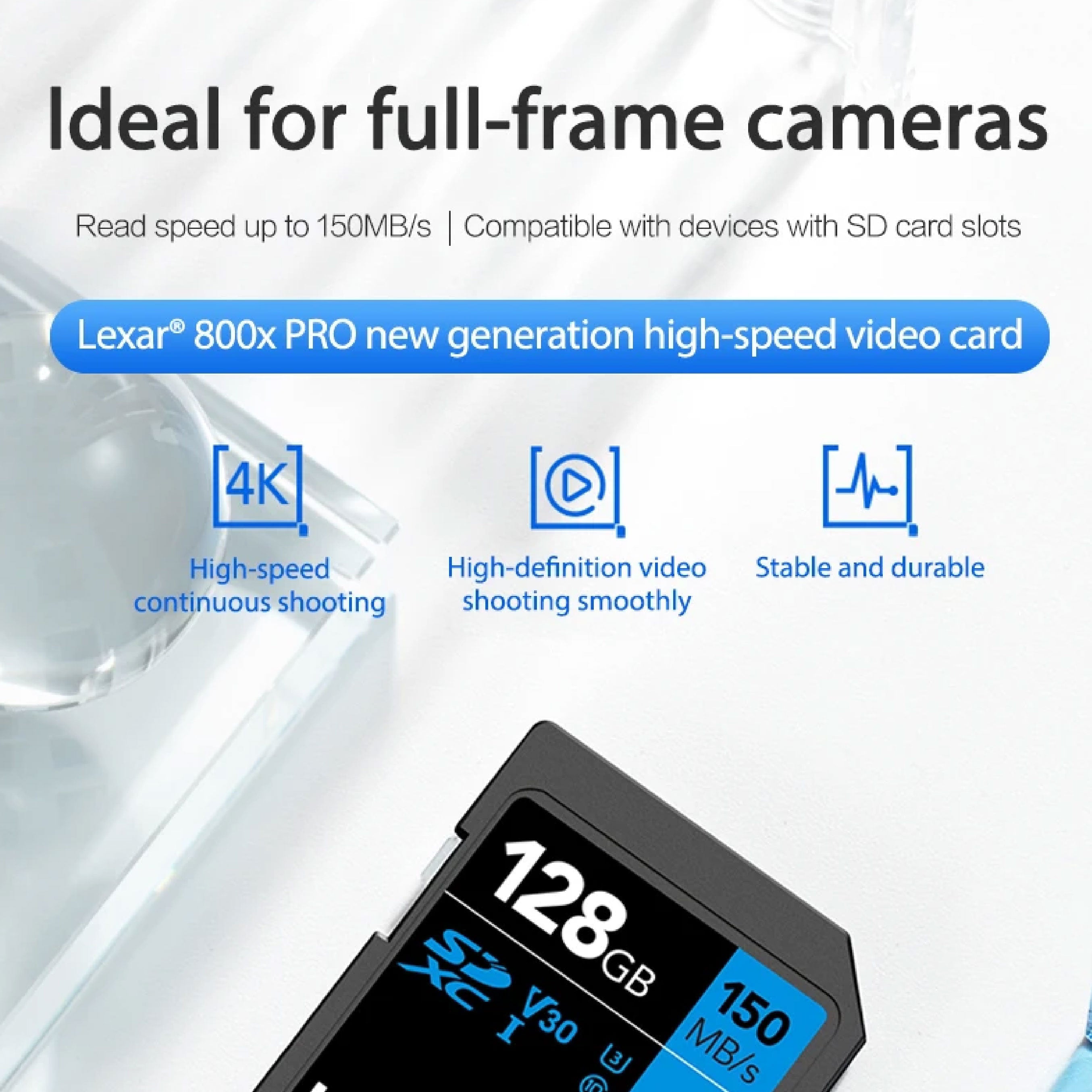 Lexar 32GB 800x Pro SDHC UHS-I Memory Card for full-frame cameras