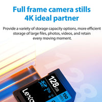 4k video recording using the Lexar 128GB 800x Pro Memory Card