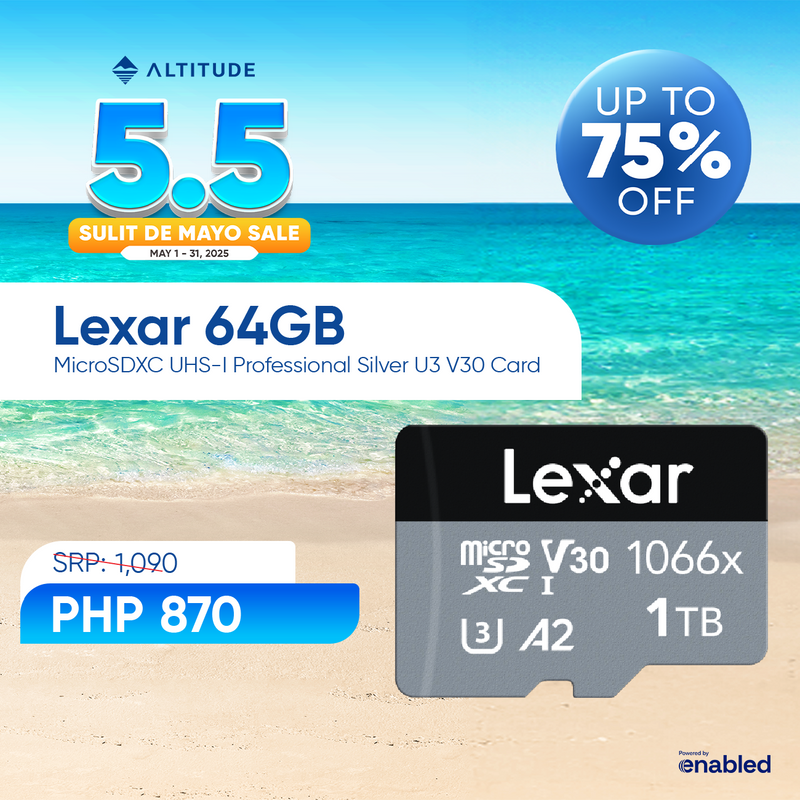 Lexar 64GB microSDXC UHS-I Professional Silver U3 V30 Card