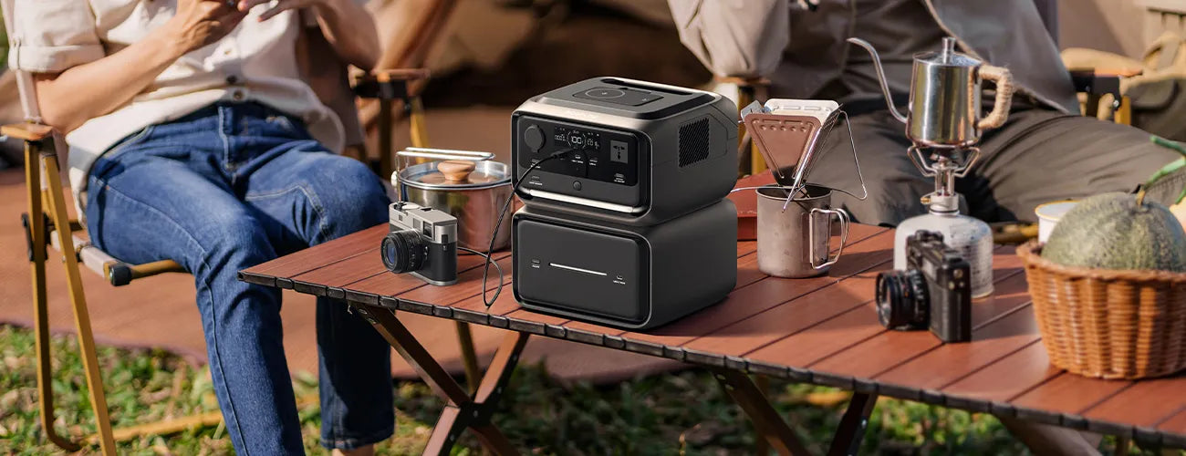 Portable power station and coffee maker on a table with friends in an outdoor setting | Altitude Philippines