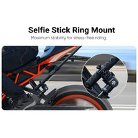 Insta360 Selfie Stick Ring Mounted on a motorcycle