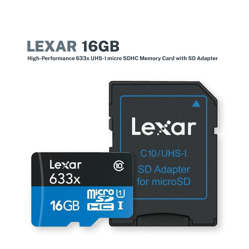 Lexar 16GB High-Performance 633x UHS-I microSDHC Memory Card with SD Adapter