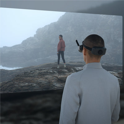 Person using DJI Goggles while flying the DJI Avata 2