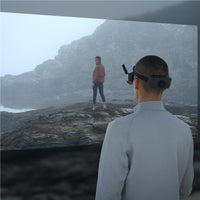 Person using DJI Goggles while flying the DJI Avata 2