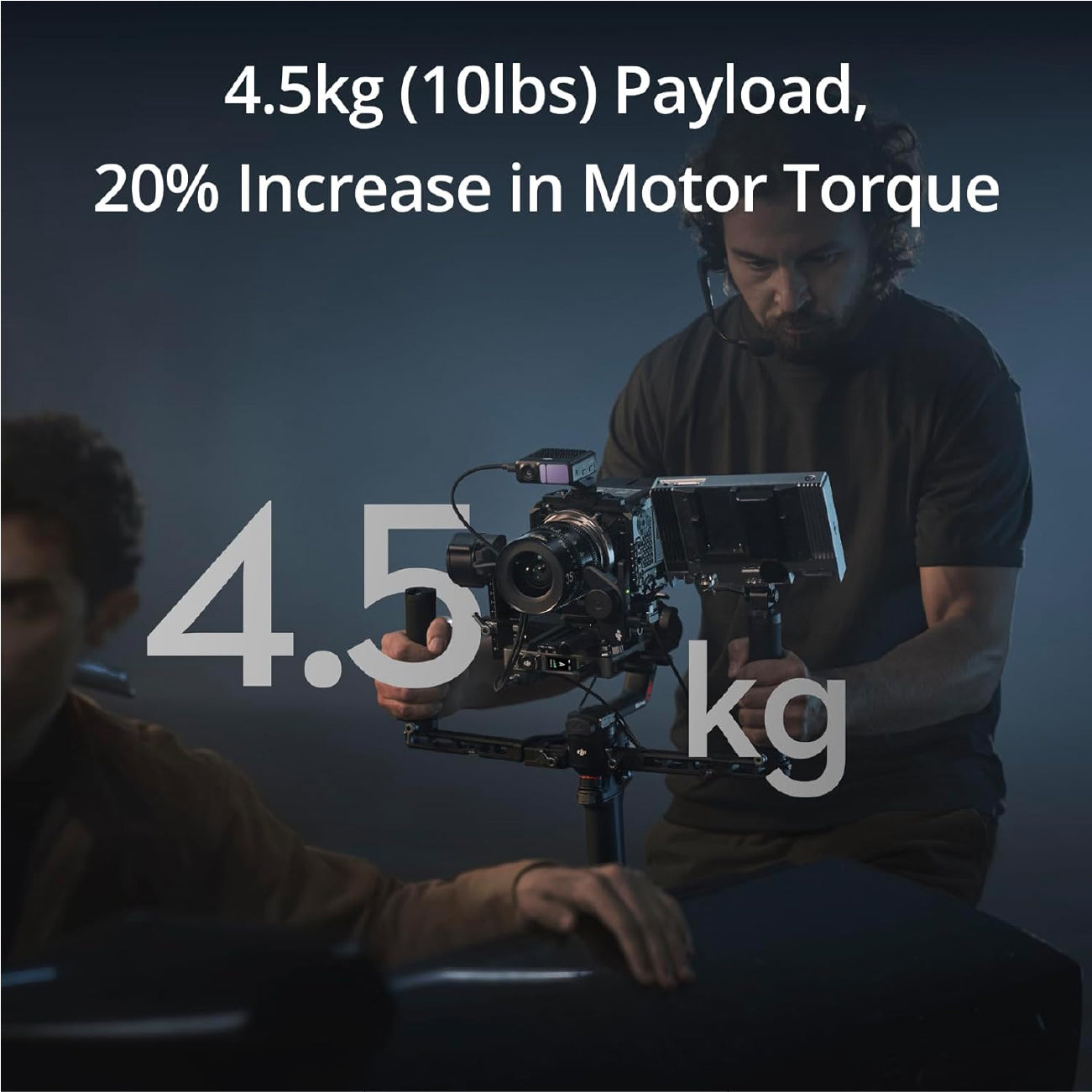 Videographer using the DJI RS 4 Pro to shoot a scene for a show