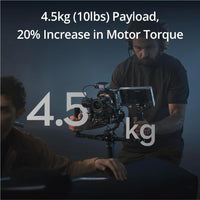 Videographer using the DJI RS 4 Pro to shoot a scene for a show